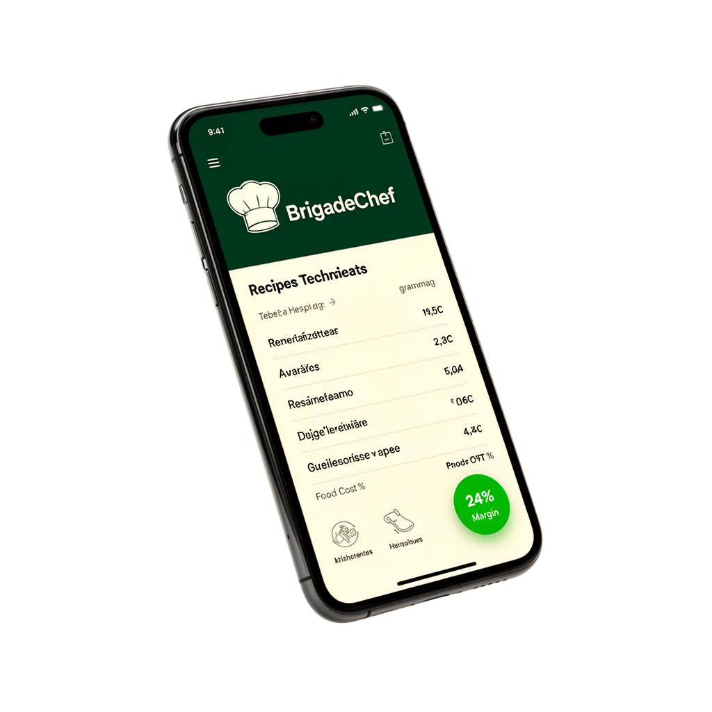 Aperçu de l'application mobile BrigadeChef.app